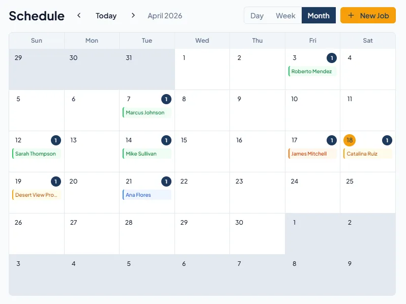 Junk removal job scheduling in HaulHQ